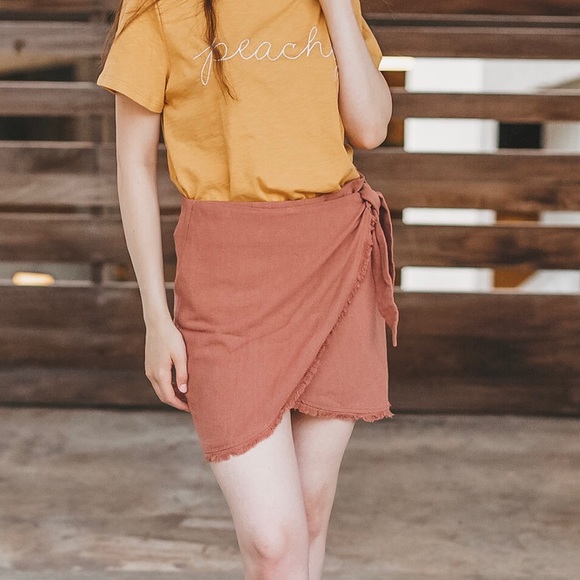 Tie Wrap Skirt - Burlwood - Picture 3 of 7